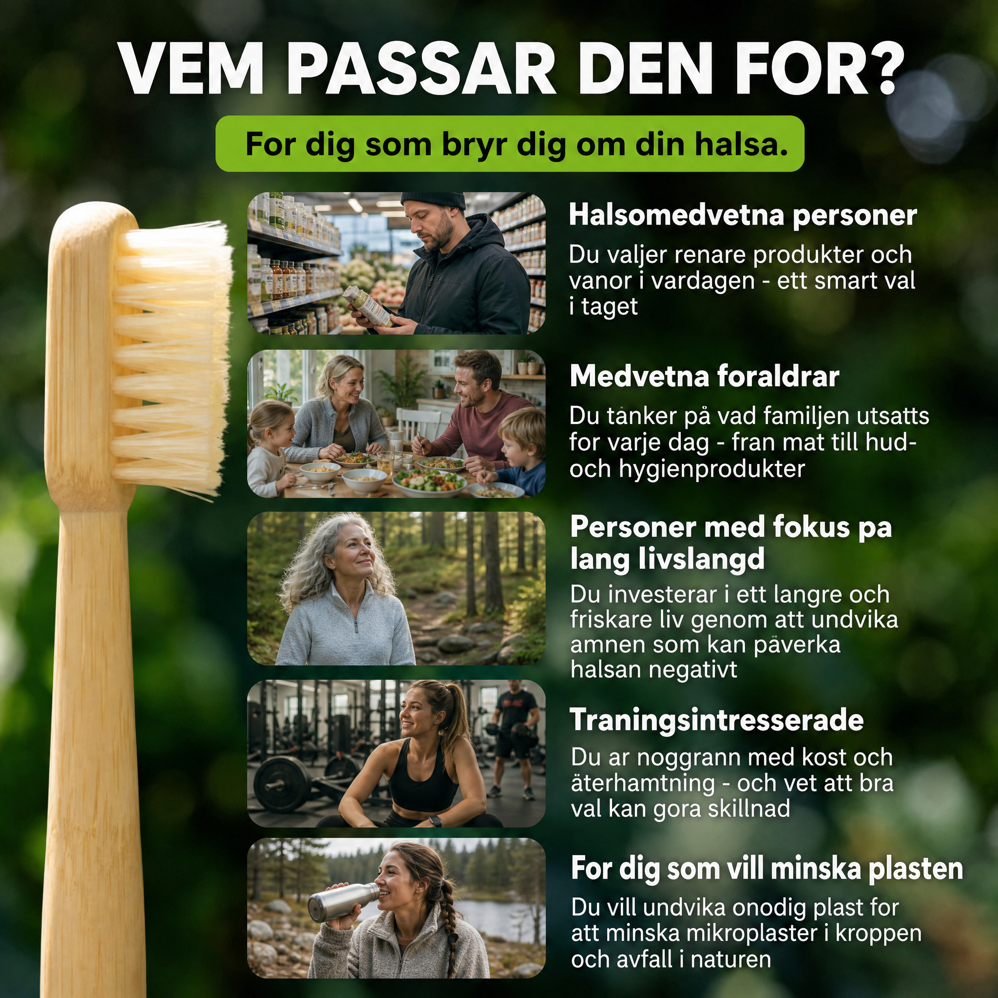 Evron Vildsvinsborstin & Bambu Tandborste (4-pack)